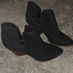 Frye Black Ankle Boots with Side Cutouts